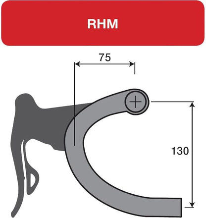 Deda Elementi Zero2 DCR RHM-Evo Drop Handlebar, POB (Polish on Black), 44cm