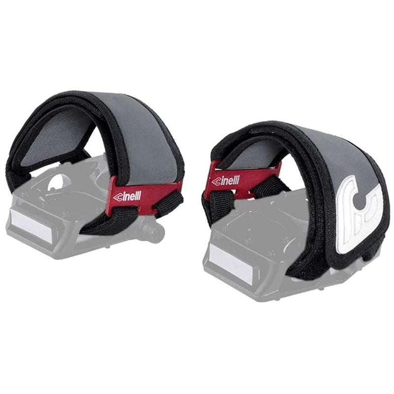 Cinelli Unisex's Kink Toe Straps, Black and Fully Reflective, Universal