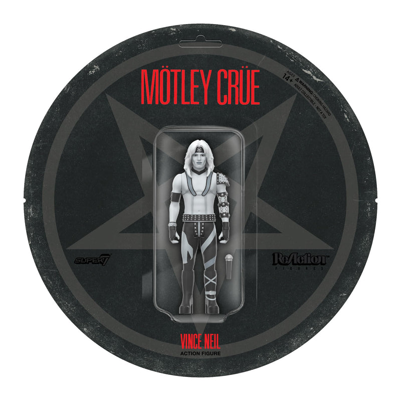 Super7 Motley Crue Reaction Figures Wave 02 - Vince Neil (Shout at The Devil - Black & White) Action Figure