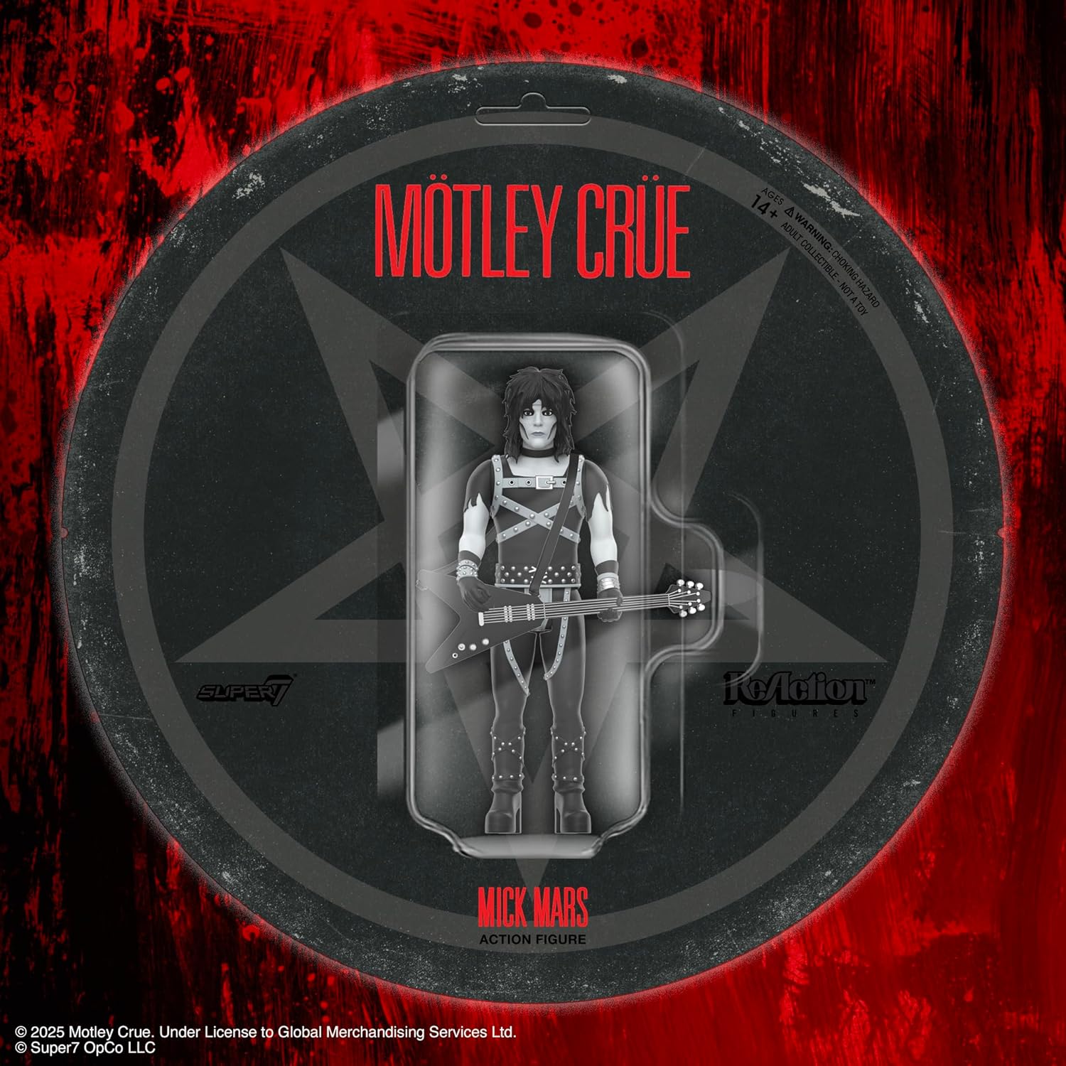 Super7 Motley Crue Reaction Figures Wave 02 - Mick Mars (Shout at The Devil - Black & White) Action Figure