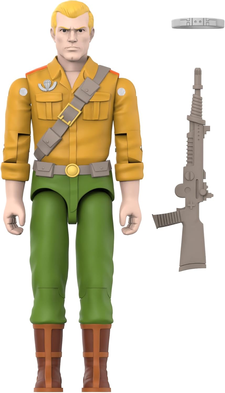 Super7 Reaction+ G.I. Joe Duke (dibujos animados) - Figura de acción de G.I. Joe de 3.75 pulgadas con accesorios, coleccionables clásicos de dibujos animados y juguetes retro