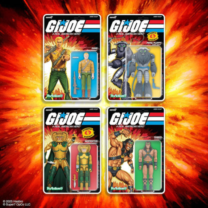 Super7 Reaction+ G.I. Joe Duke (dibujos animados) - Figura de acción de G.I. Joe de 3.75 pulgadas con accesorios, coleccionables clásicos de dibujos animados y juguetes retro