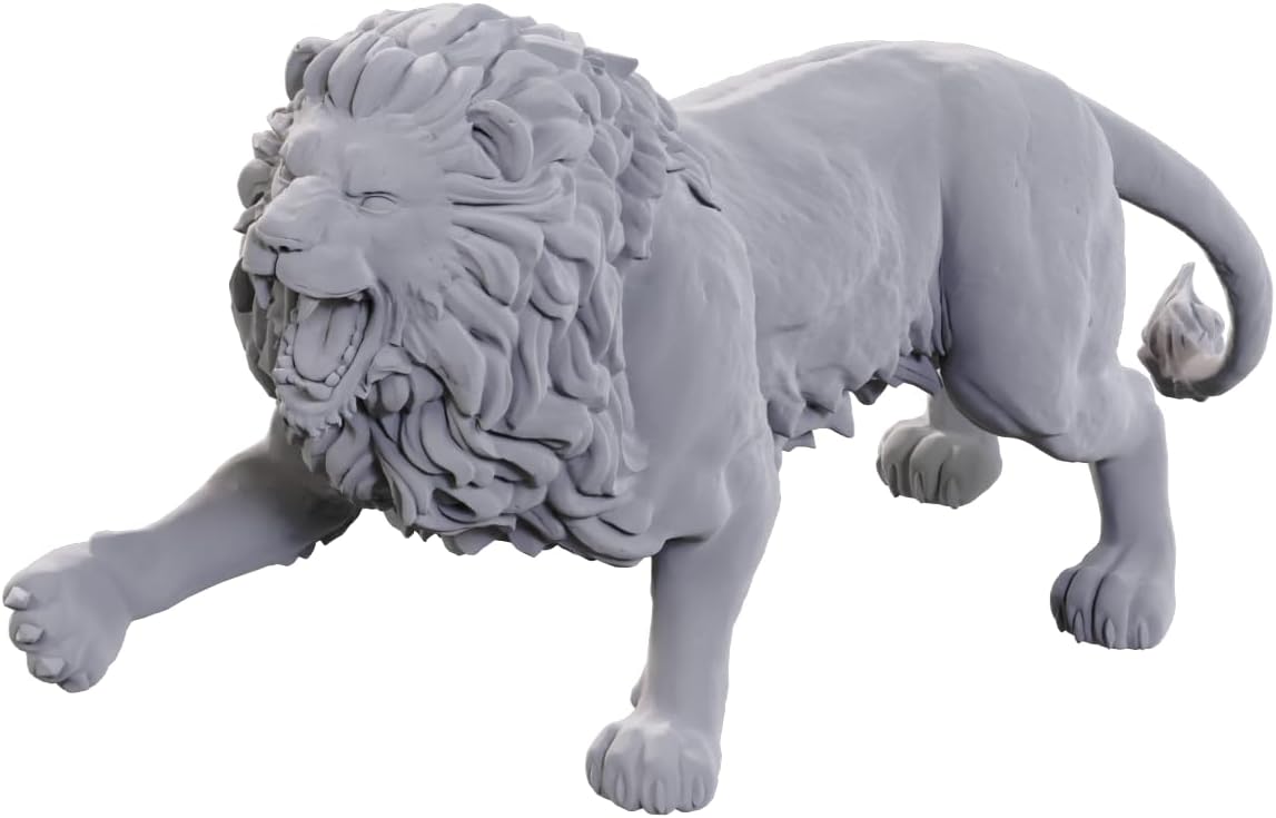 WizKids Deep Cuts: | Unpainted Miniatures | Wave 24 (Stone Lion, Plastic