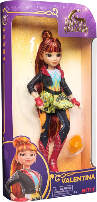 Unicorn Academy, Valentina Doll with Highlighted Hair, 5 Fashion Accessories and Hair Styling Tool, 24cm, Dolls and Unicorn Toys for Girls Aged 4 and up