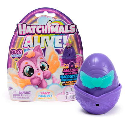 HATCHIMALS Alive - Juego Sorpresa de Arco Iris, con un Huevo autoeclosionante con Figura Sorpresa para niños a Partir de 3 años