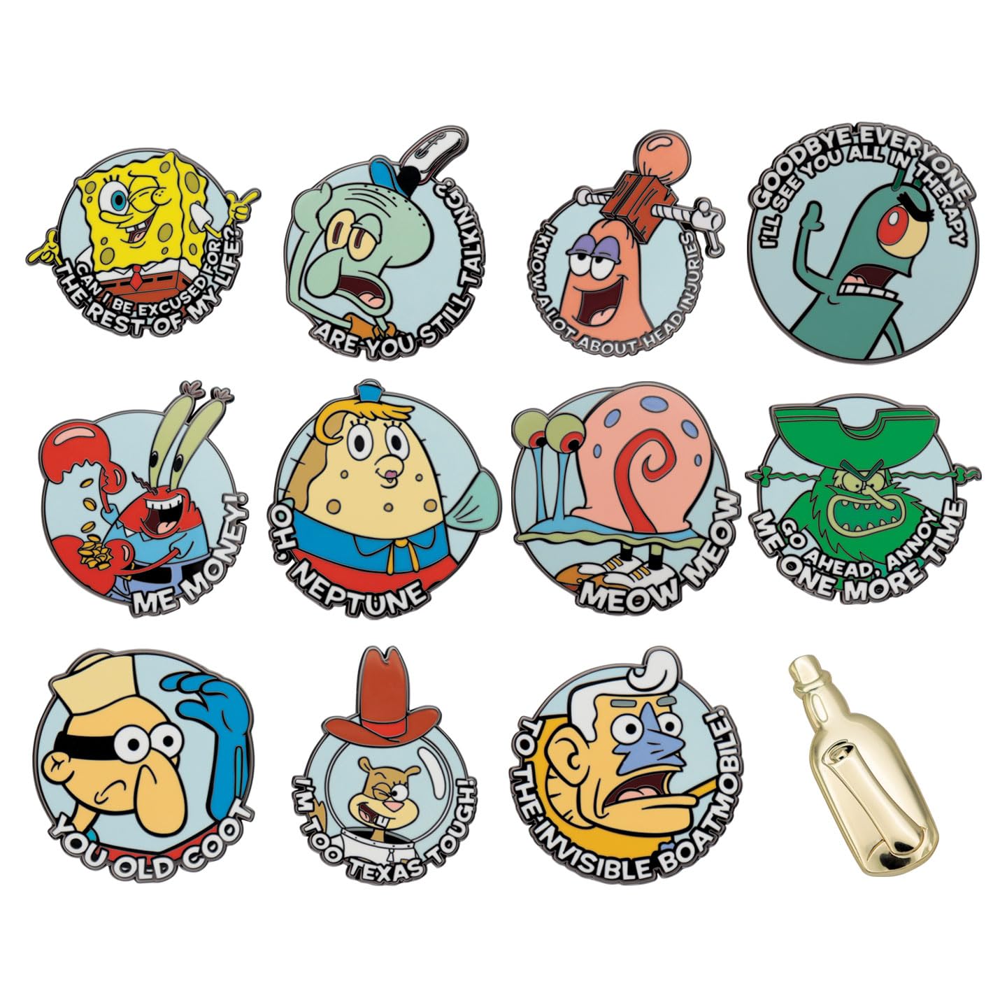 SpongeBob SquarePants Mystery Pins Set mit 12 einzelnen Boxen in einer CDU, Einheitsgröße, Emaille
