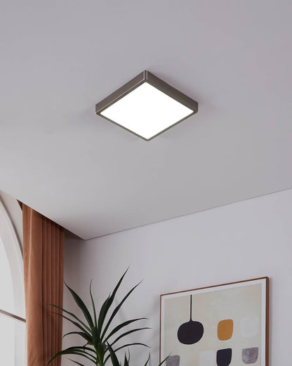 Eglo - Fueva-Z Ceiling Light Brushed Steel 28.5X28.5 - Tw - Zigbee, Bluetooth