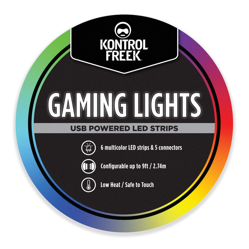 KontrolFreek Gaming Lights: striscia LED Lights, USB alimentato con Controller, adesivo 3M per TV, Console, PC, Muri (9 ft)