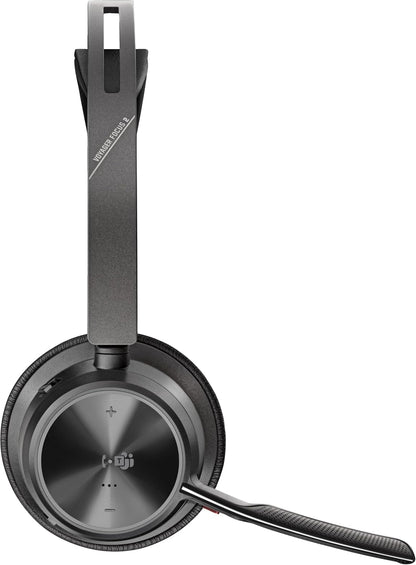 Poly Voyager Focus 2 Microsoft Teams Certified USBC-C Headset + USB-C/A Adapter - Microsoft Teams Certification - Google Assistant, Siri - Stereo - USB Type C - Wired/Wireless - Bluetooth - 298.6 ft