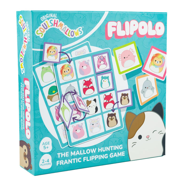 IDEAL | Squishmallows Flipolo game: The Frantic Flip Matching game | Family Games | For 2-4 Players | Ages 5+