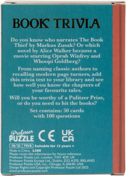 Professor Puzzle | Book Trivia | Party Game | Ages 12+ | 2+ Players