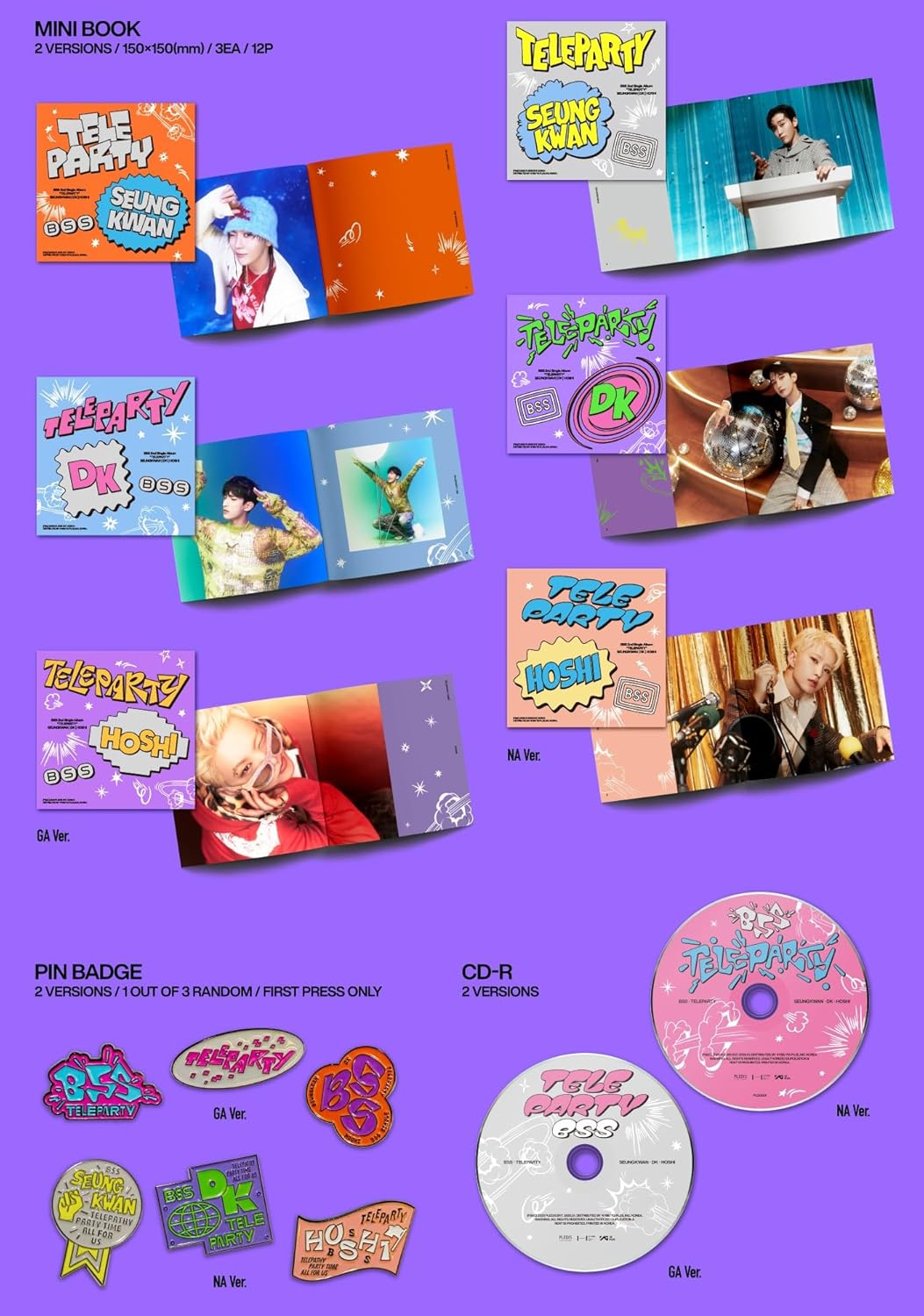 Teleparty - Random Cover - Incl. Photobook, Mini-Book, Sticker Pack, Lyric Book, Photocard, Id Card + Folded Poster