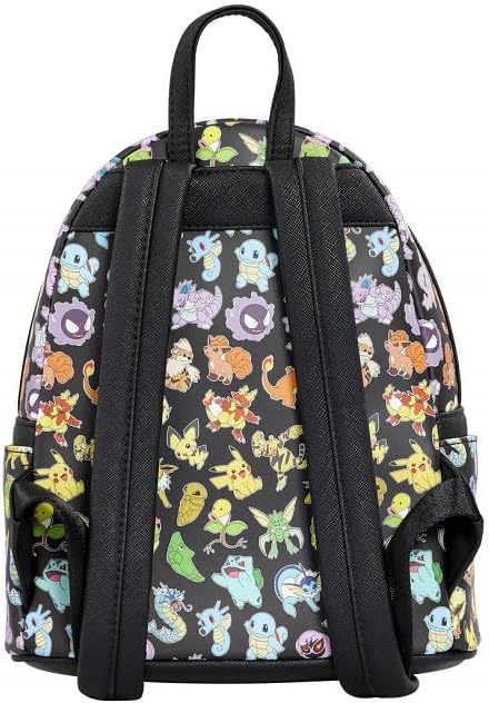 Loungefly Backpacks Pokemon Multi Character All Over Print Mini Backpack Black/Charcoal