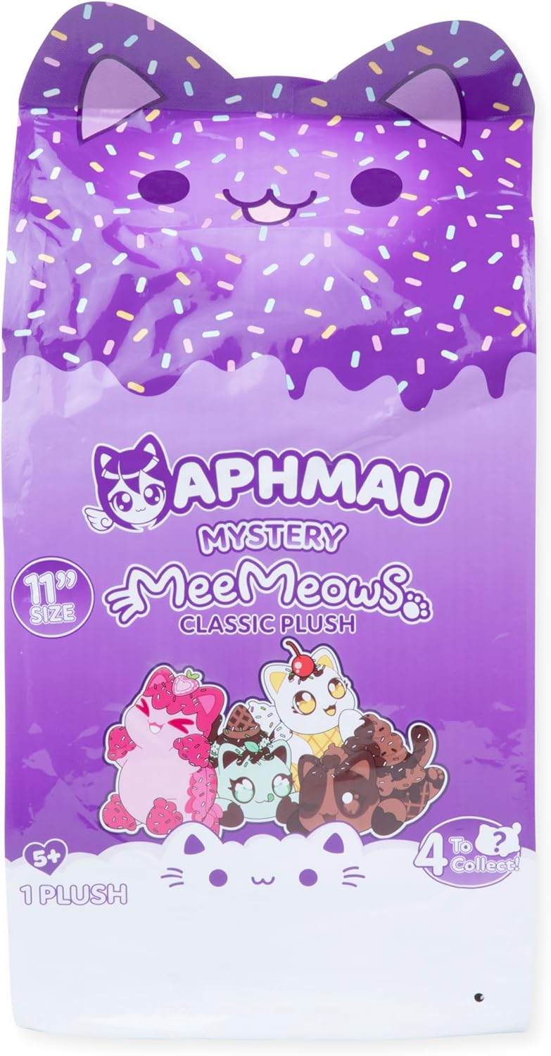 Aphmau MeeMeows 11” Classic Mystery Plush, Ice Cream Plush Mystery Box, Blind Box, 1 of 4 Possible Ice Cream MeeMeows, Official Merch, One Supplied, Styles May Vary