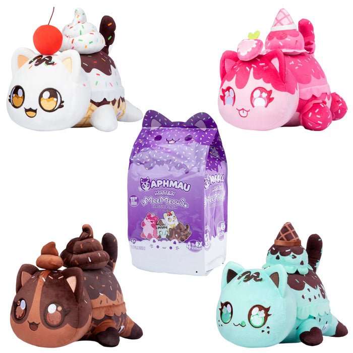 Aphmau MeeMeows 11” Classic Mystery Plush, Ice Cream Plush Mystery Box, Blind Box, 1 of 4 Possible Ice Cream MeeMeows, Official Merch, One Supplied, Styles May Vary