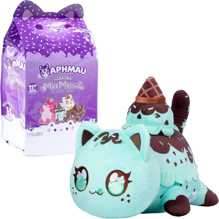 Aphmau MeeMeows 11” Classic Mystery Plush, Ice Cream Plush Mystery Box, Blind Box, 1 of 4 Possible Ice Cream MeeMeows, Official Merch, One Supplied, Styles May Vary