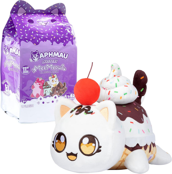 Aphmau MeeMeows 11” Classic Mystery Plush, Ice Cream Plush Mystery Box, Blind Box, 1 of 4 Possible Ice Cream MeeMeows, Official Merch, One Supplied, Styles May Vary