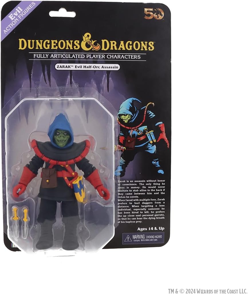 WizKids Dungeons & Dragons 7” Scale Action Figure – Limited 50th Anniversary Edition Zarak Figure
