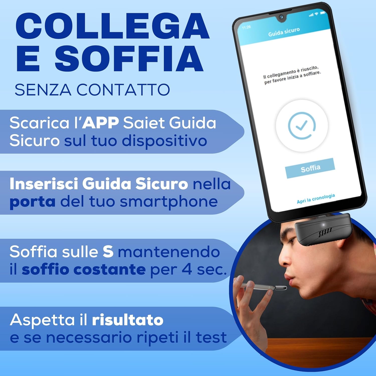 Mini Alcooltest X Smartphone Nero