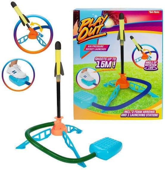 Toi-Toys - Play Out Luchtdruk Raket Lanceerbasis met 3 Raketten