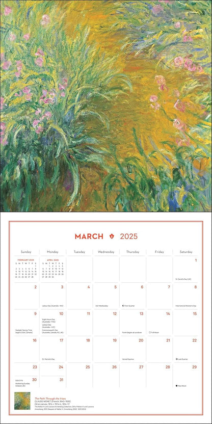 Impressionism and Post-Impressionism 2025 Wall Calendar