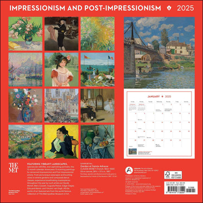 Impressionism and Post-Impressionism 2025 Wall Calendar