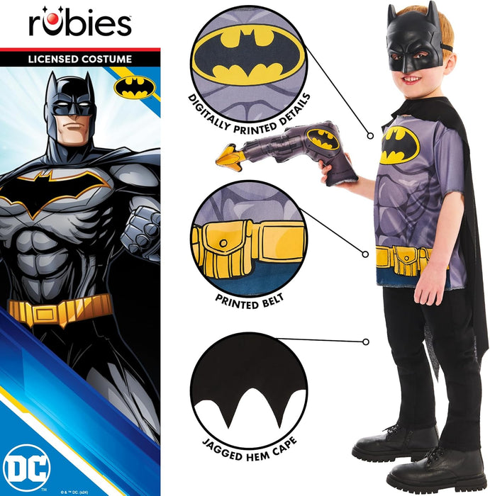 Rubies Official Batman Dress Up Set Child Costume, Kids Fancy Dress, Size Ages 4-6 Years