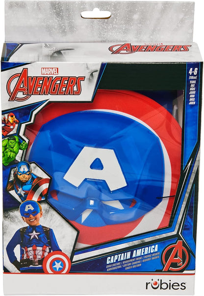 Rubies Official Marvel Captain America Dress Up Set Child Costume, Kids Fancy Dress, Size Ages 4-6 Years