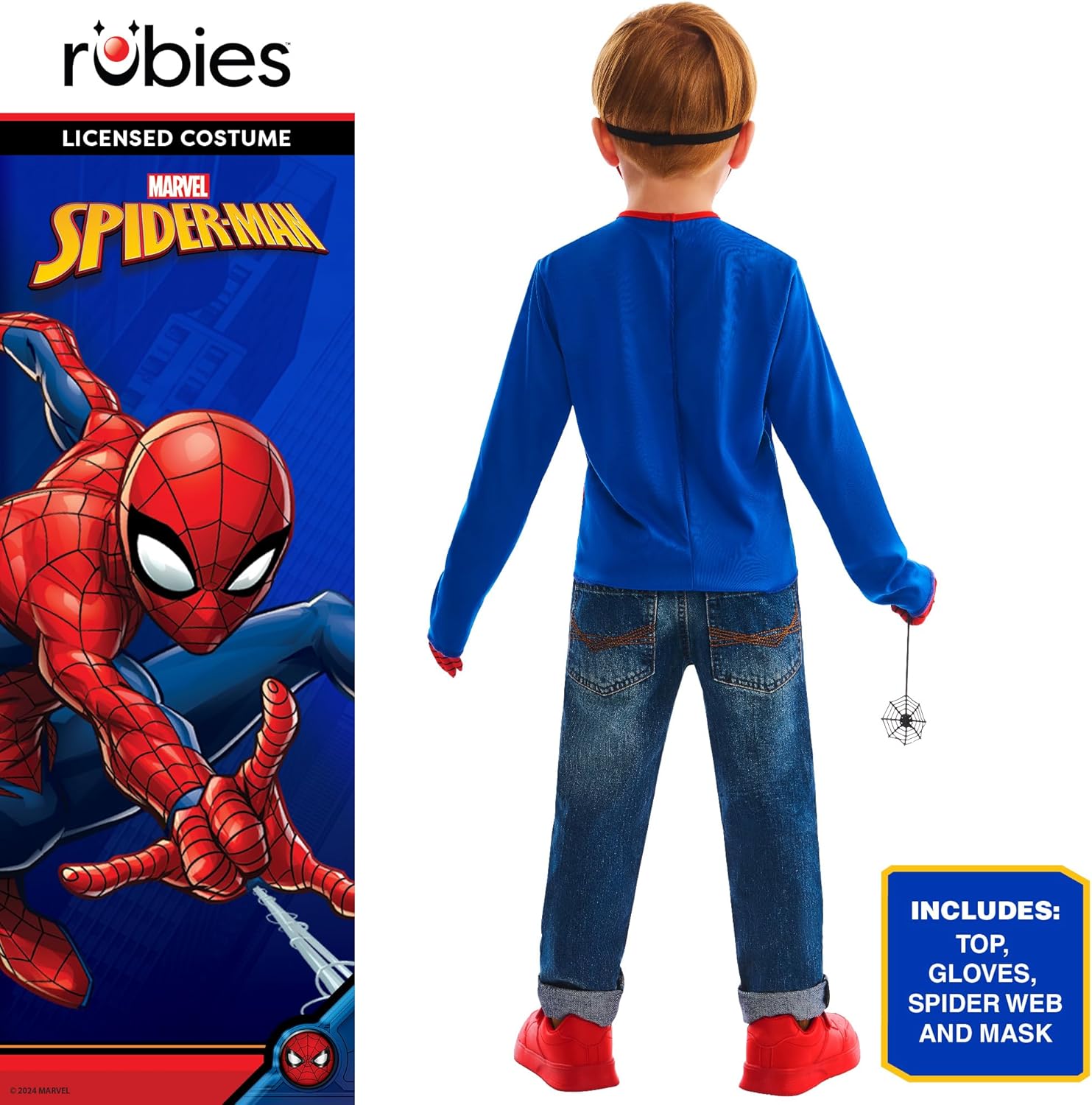 Rubies Official Marvel Spiderman Dress Up Set Child Costume, Kids Fancy Dress, Size Ages 4-6 Years