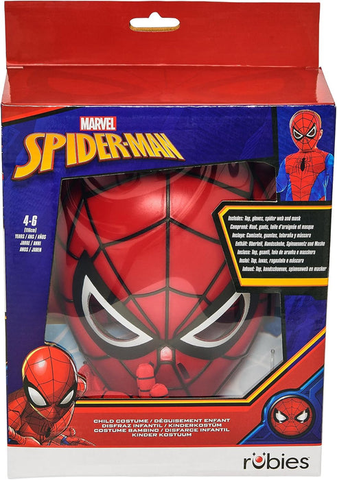 Rubies Official Marvel Spiderman Dress Up Set Child Costume, Kids Fancy Dress, Size Ages 4-6 Years