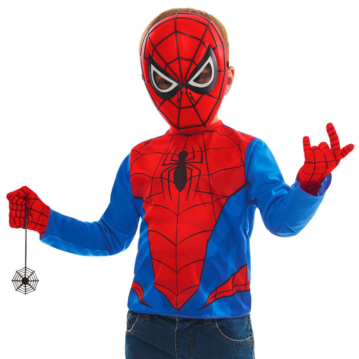 Rubies Official Marvel Spiderman Dress Up Set Child Costume, Kids Fancy Dress, Size Ages 4-6 Years