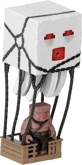 Mattel Minecraft Action Figure Set, Blast Attack Ghast with Lights, Sounds, Launcher & Projectile, Plus Piglin Warrior Inspired by A Minecraft Movie, JFB69