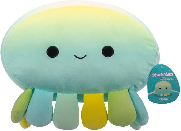 Squishmallows Medium Plush 12" Oldin Green Octopus Stackables Officially Licensed Kellytoy Soft Gift for Kids Girls & Boys Washable Squishy Stuff Toy Multicolor All Age