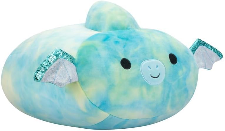 Squishmallows Medium Plush 12" Reid Teal Pterodactyl with Shimmer Wings Stackables Officially Licensed Kellytoy Soft Gift for Kids Girls & Boys Washable Squishy Stuff Toy Multicolor All Age