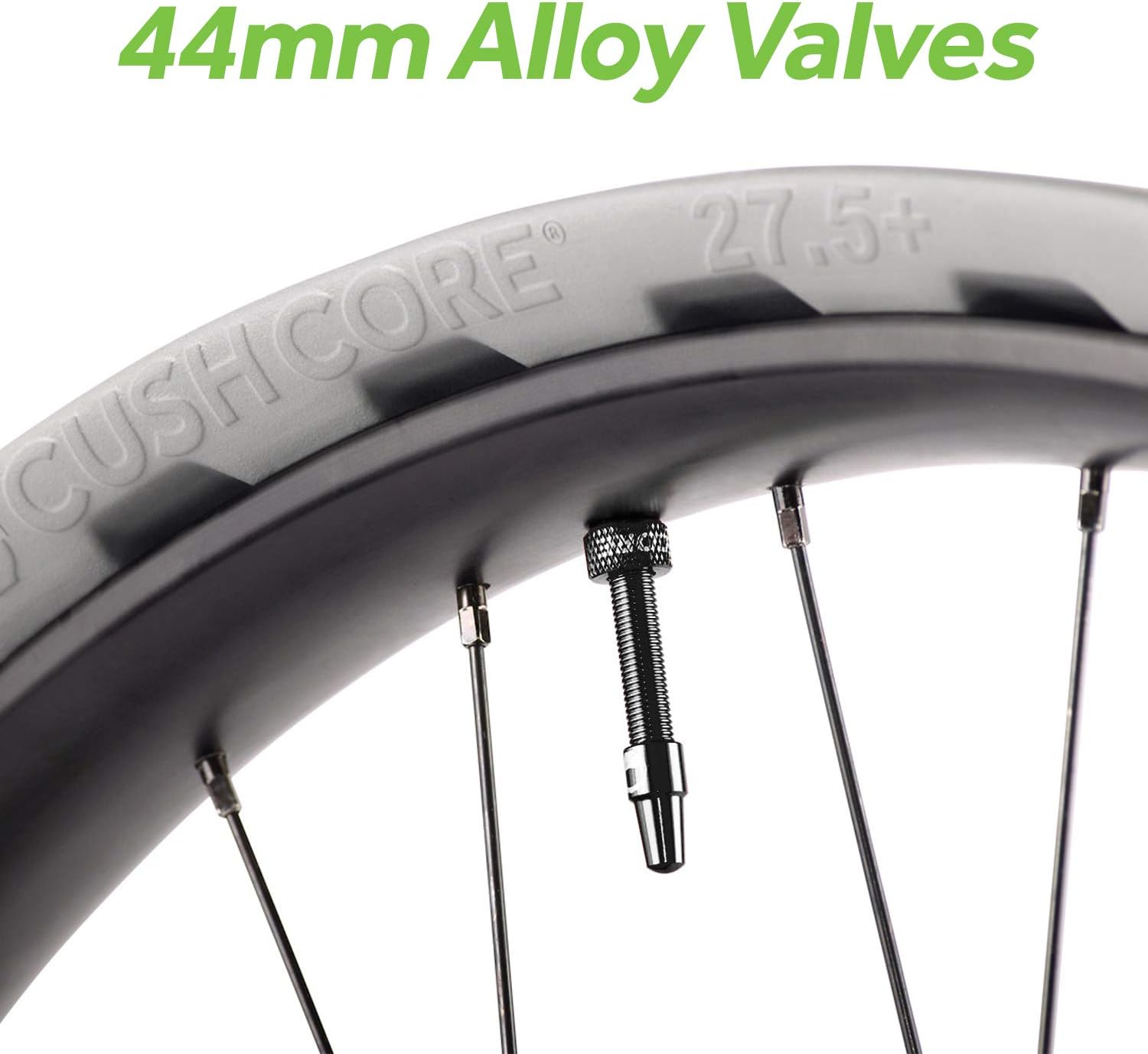 CushCore Tubeless Valves Black 44mm