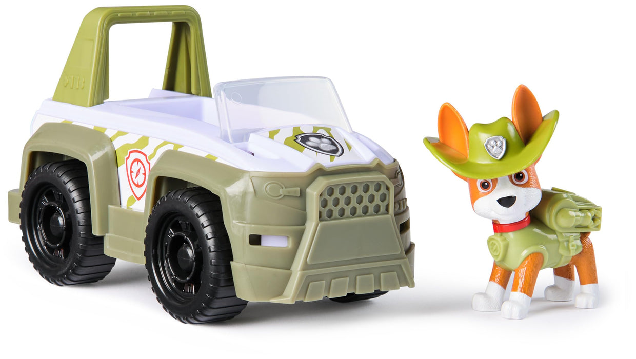 PAW PATROL, Dschungel Jeep mit Tracker Spielfigur (Basis Fahrzeug, 2025), Spielzeug für Kinder ab 3 Jahren