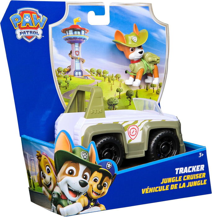 PAW PATROL, Dschungel Jeep mit Tracker Spielfigur (Basis Fahrzeug, 2025), Spielzeug für Kinder ab 3 Jahren
