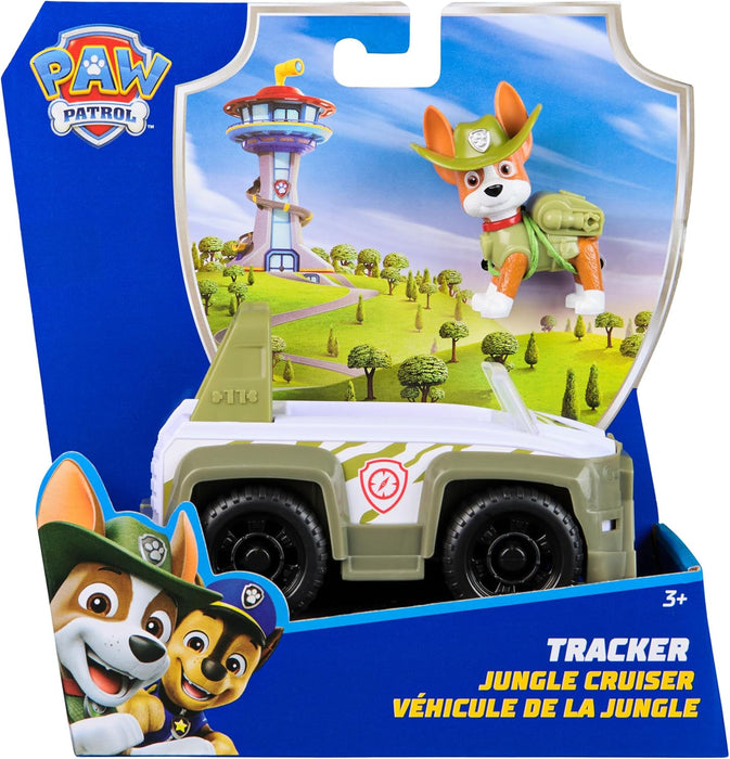 PAW PATROL, Dschungel Jeep mit Tracker Spielfigur (Basis Fahrzeug, 2025), Spielzeug für Kinder ab 3 Jahren
