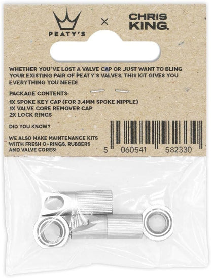 Peaty's x Chris King Tubeless Valve Accessory Kit Silver