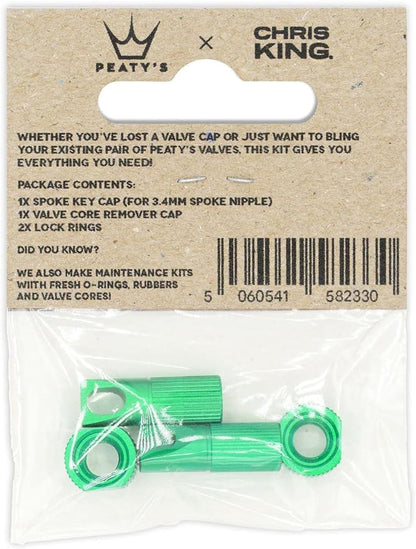 Peaty's x Chris King Tubeless Valve Accessory Kit Emerald