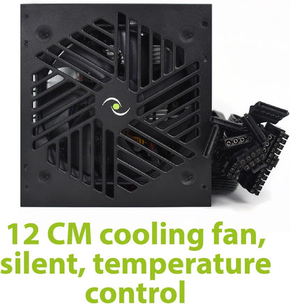 Tecnoware Power Systems Alimentatore Free Silent PRO 650 per PC Evoluti con Scheda Grafica NVIDIA GeForce GTX - RTX, Ventola Silenziosa, connettori PCI-E, CPU 4+4, SATA, Molex