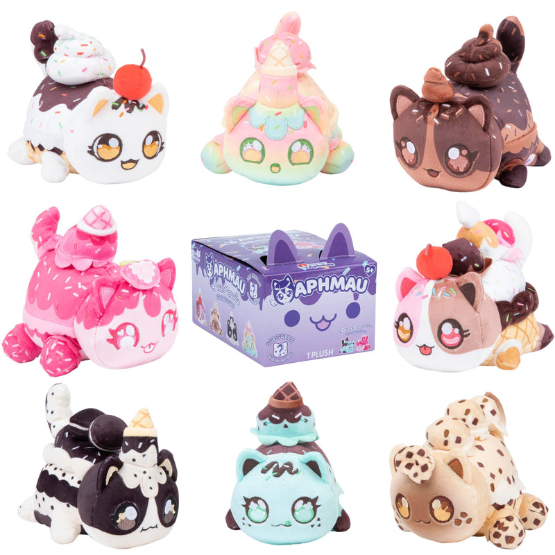 Aphmau 6” MeeMeow Mystery Plush – Ice Cream; YouTube Gaming Channel, Blind Box, 1 of 8 Possible Ice Cream MeeMeows, Official Merch, One Supplied, Styles May Vary