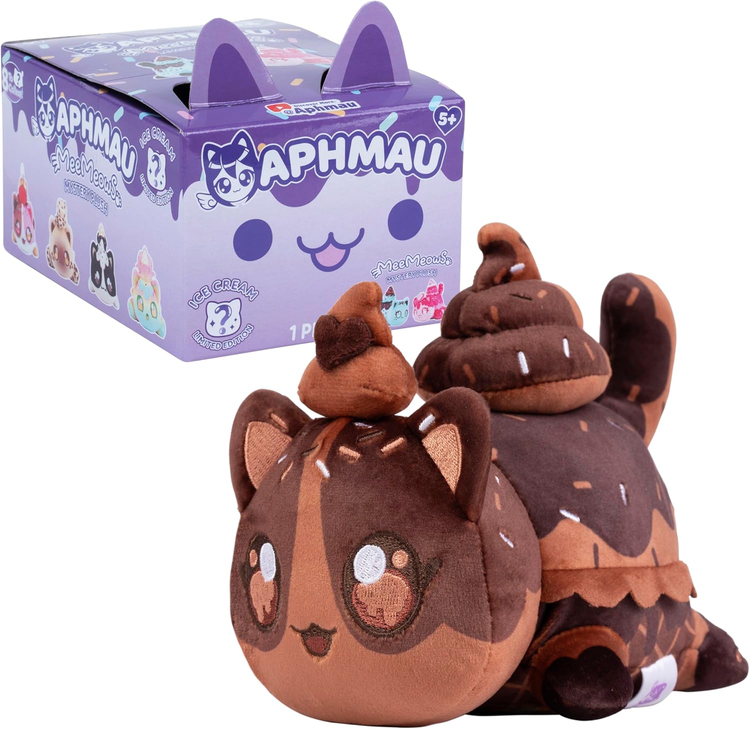 Aphmau 6” MeeMeow Mystery Plush – Ice Cream; YouTube Gaming Channel, Blind Box, 1 of 8 Possible Ice Cream MeeMeows, Official Merch, One Supplied, Styles May Vary