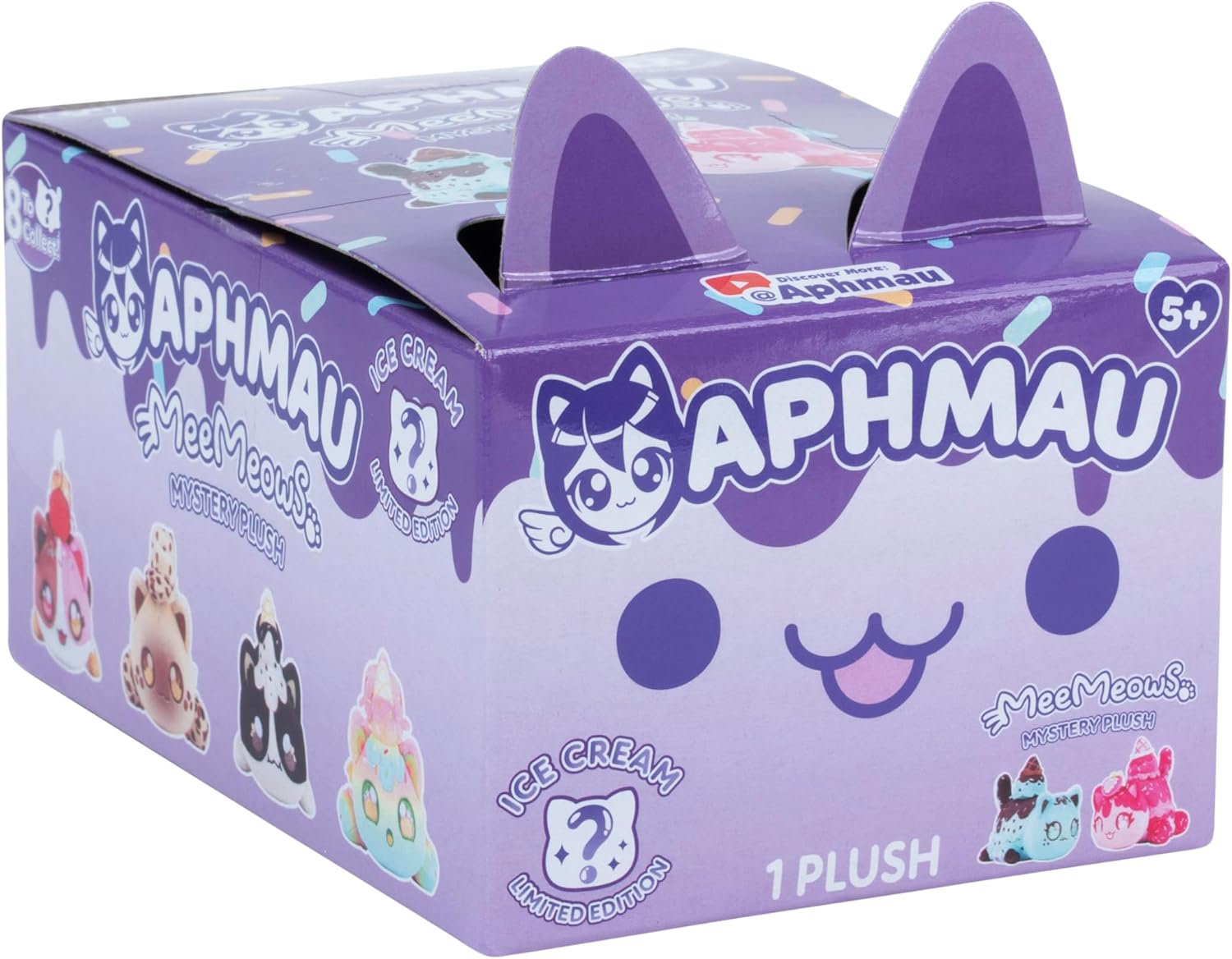 Aphmau 6” MeeMeow Mystery Plush – Ice Cream; YouTube Gaming Channel, Blind Box, 1 of 8 Possible Ice Cream MeeMeows, Official Merch, One Supplied, Styles May Vary