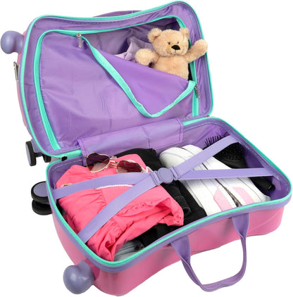 Undercover - Trolley cavalcabile - bagaglio per bambini su cui sedersi - caricabile fino a 50 kg - con pratiche maniglie per il trasporto - robusta valigia da viaggio per bambini
