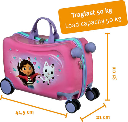 Undercover - Trolley cavalcabile - bagaglio per bambini su cui sedersi - caricabile fino a 50 kg - con pratiche maniglie per il trasporto - robusta valigia da viaggio per bambini