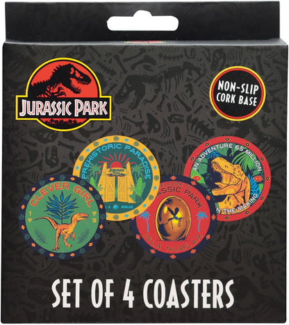JURASSIC PARK - 4 Embossed Metal Coasters