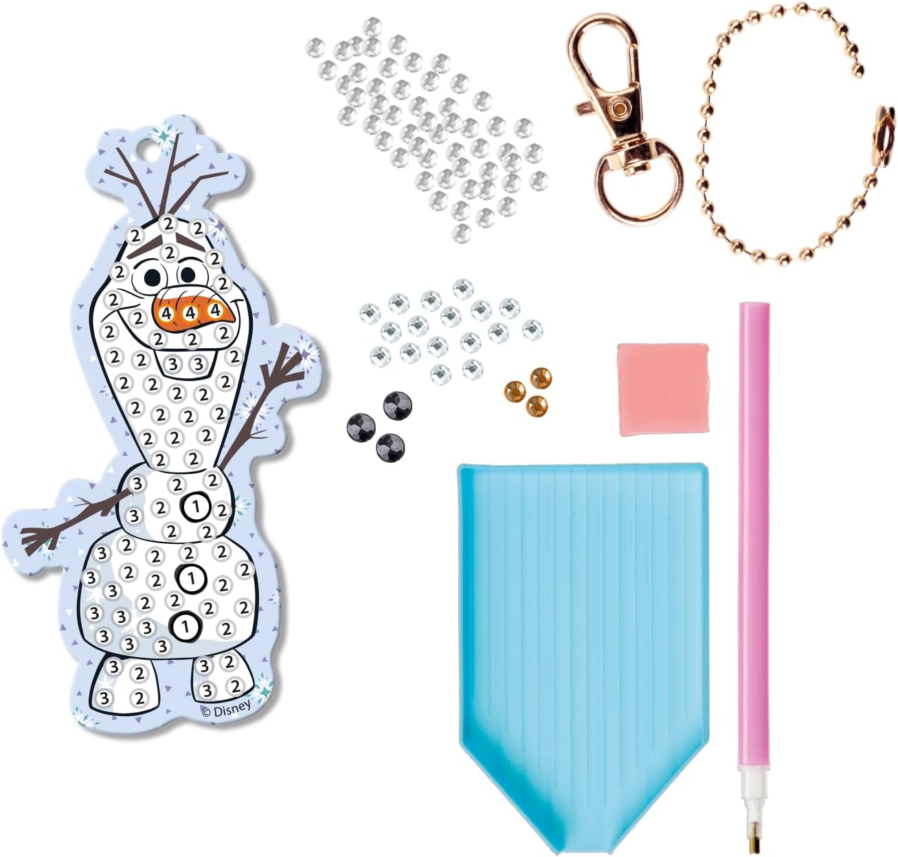 Creative Craft Group - Maak je eigen Diamond Paining Sleutelhanger Olaf