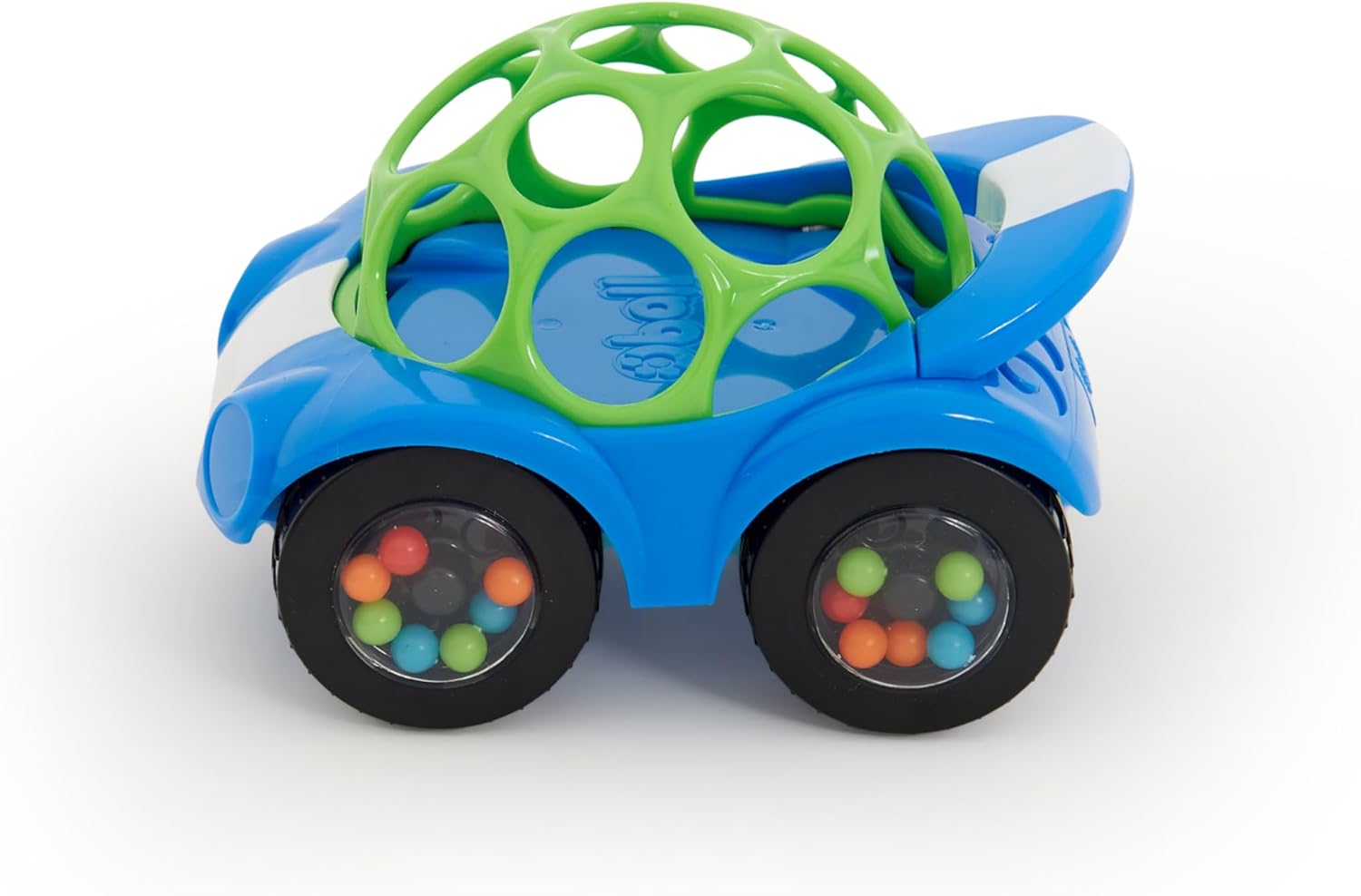 Bright Starts, Oball, Easy Grasp Rattle & Roll Toy Cochecito Deportivo sin BPA Juguete Infantil para Gatear, 1 Pack, a Partir de 3 Meses, Azul/Verde