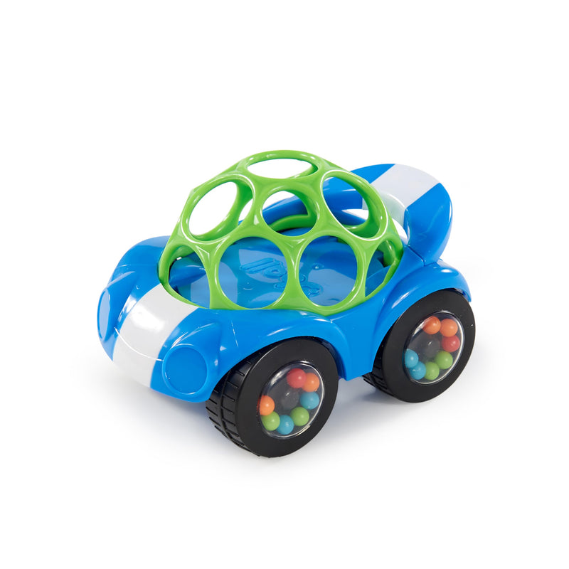 Bright Starts, Oball, Easy Grasp Rattle & Roll Toy Cochecito Deportivo sin BPA Juguete Infantil para Gatear, 1 Pack, a Partir de 3 Meses, Azul/Verde